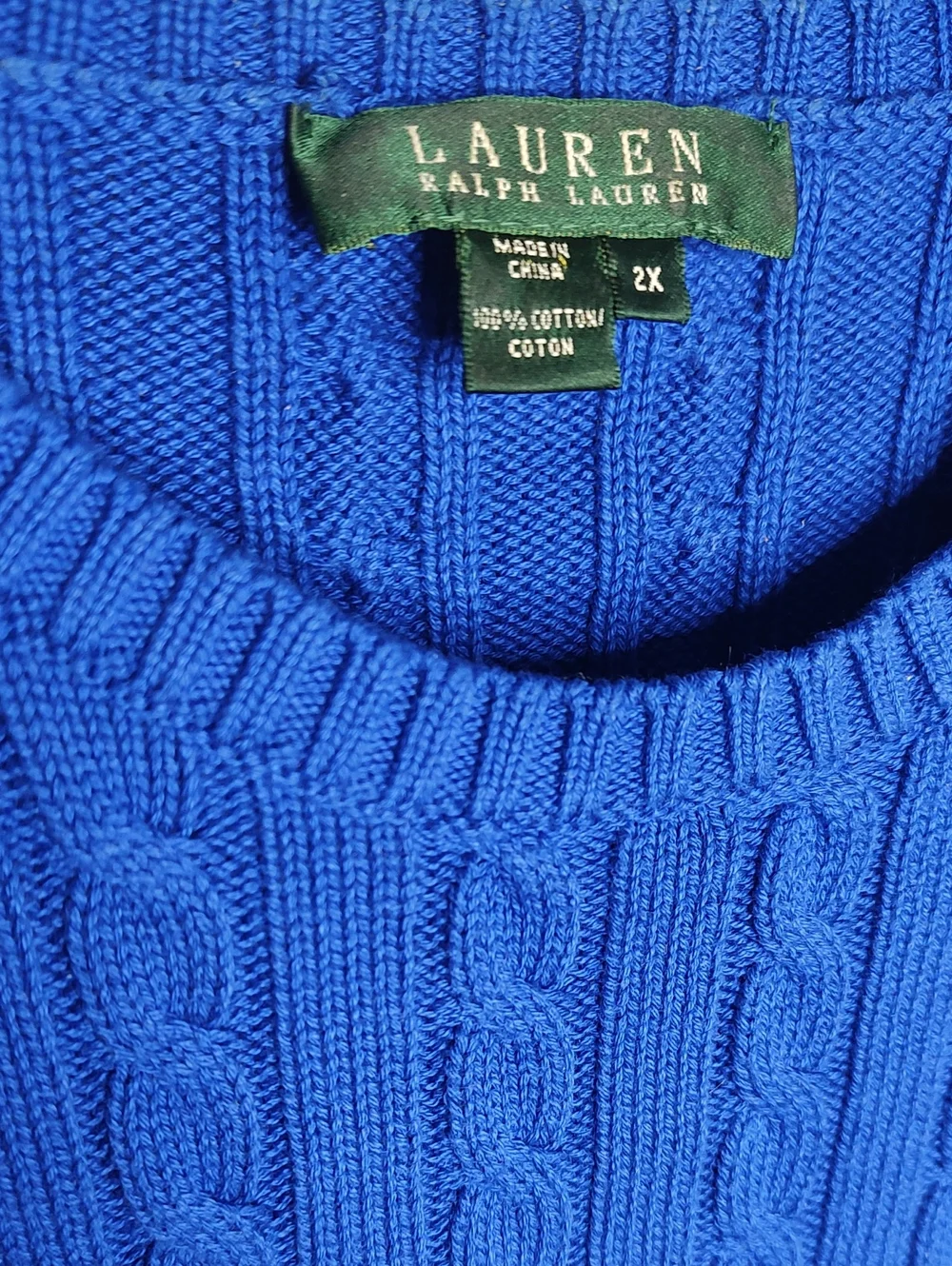 Ralph Lauren Men’s Blue Cable-Knit Sweater